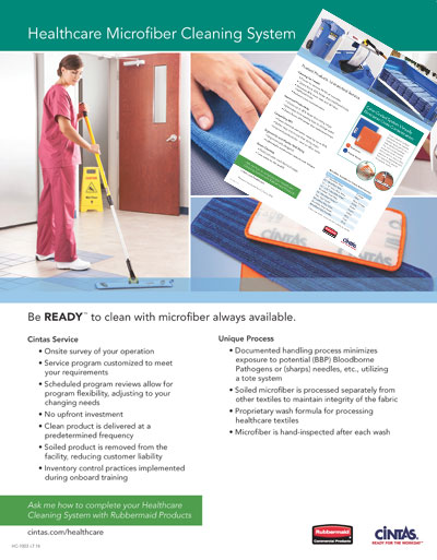 HC-1003 HEALTHCARE MICROFIBER CLEANING SYSTEM SALES SHEET (20/PK) REV.7/16 (DIG)