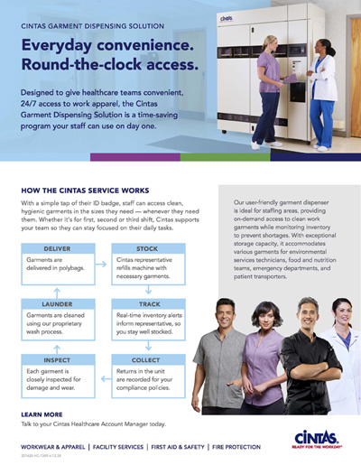 HC-1369 GARMENT DISPENSING SELL SHEET (10/pk) o.12/24(DIG)