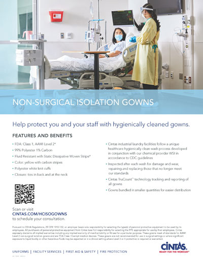 HC-1855 LEVEL 2 ISO GOWN SALES SHEET (25/pk) 5/22 (DIG)