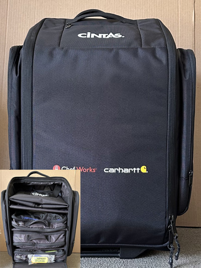 X-4000FR *FRENCH* PREFILLED SAMPLE GARMENT BAG WITH TAGS/EMBLEMS (1/ea) o.8/25